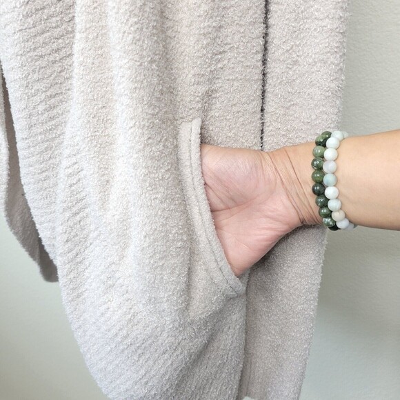 Barefoot Dreams CozyChic Lite Circle Cardi Taupe/Pink Womens Size XS/ Small - Picture 4 of 13